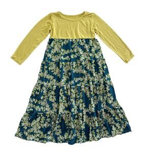 Kickee Pants Bamboo Long Sleeve Floral Tiered Dress Size 4T